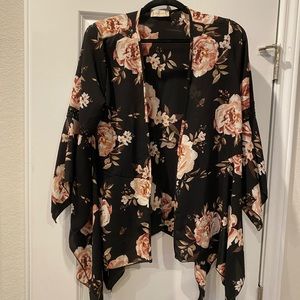 Altar’d State Black Floral Shawl